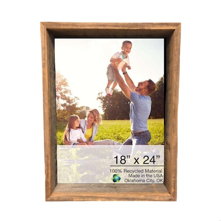 Homeroots 19 x 25 in. Rustic Weathered Grey Picture Frame with Hanger 380367